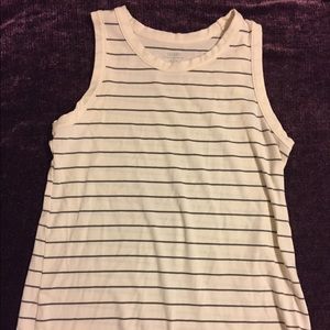 Cream and gray striped tank top